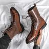 Men Motorcycle Casual High Boots Suede Demi-season Boots  Street Style Cool Boots Large Size