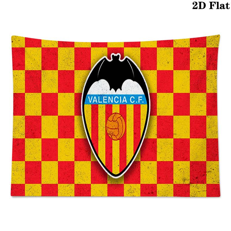 Valencia CF Logo Wall Tapestry Aesthetic Wall Hanging Printed Fabric Blanket Decorative Tapestries for Bedroom Living Room Home Decor