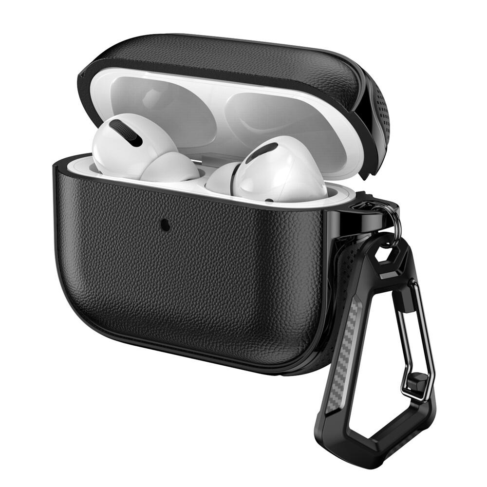 KEYSION Earphone Case for AirPods Pro 3 2 Leather Texture Soft TPU Silicone With Hook Shockproof Headphone Cover for AirPods 4