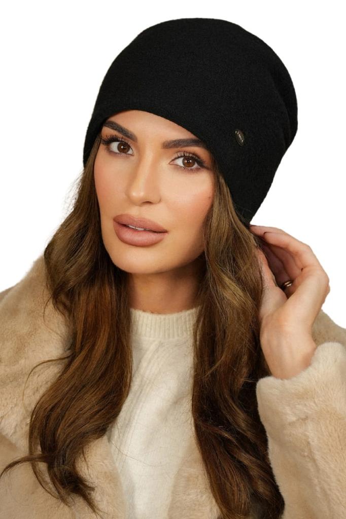 Woolen Hat with an Interesting Slit at the Back in Black Kamea-Iris