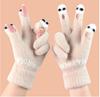 Kampffisch Strickhandschuhe: Herbst/Winter, Touchscreen, Niedlicher Studentenstil, Drei-Finger-freies Design