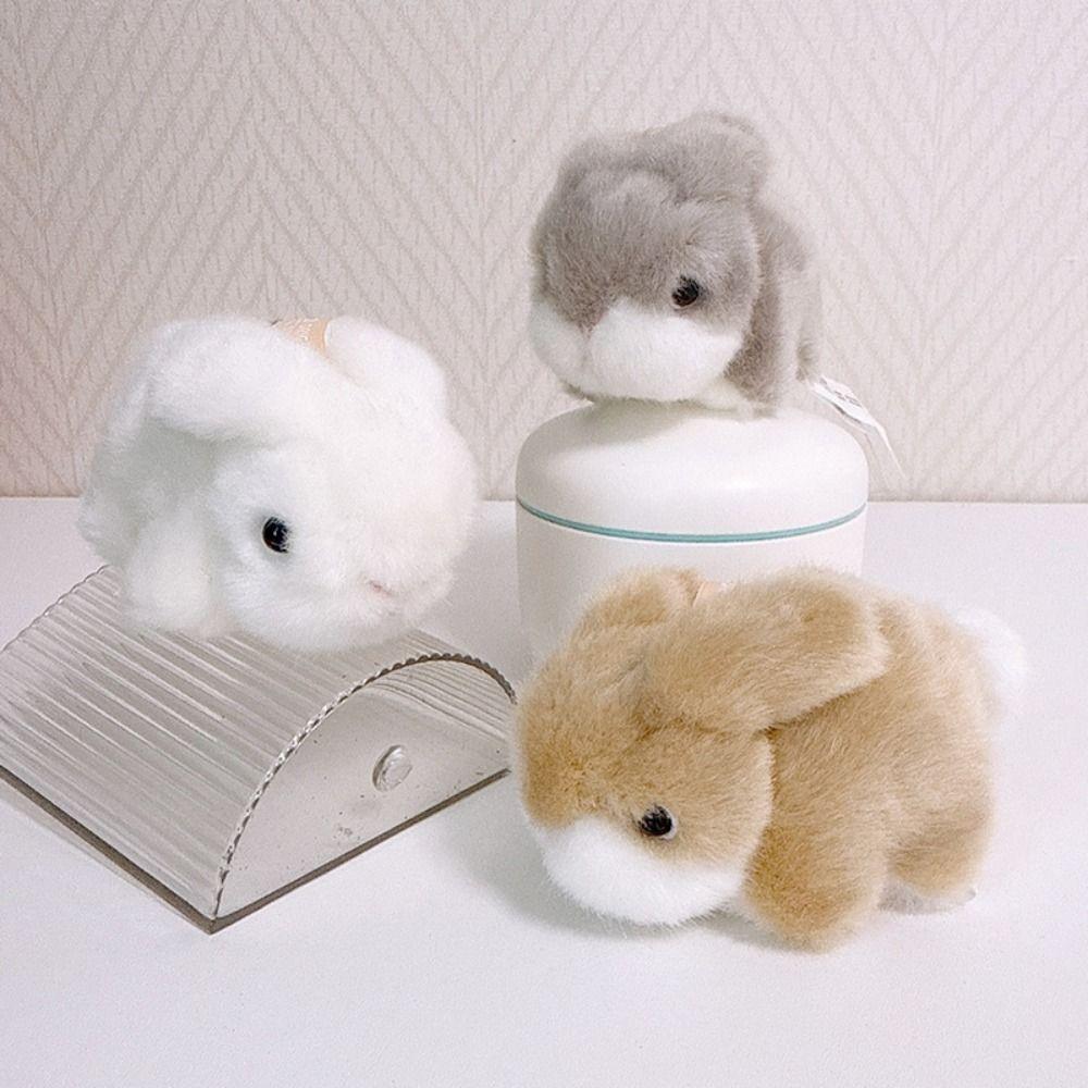 Soft Plush Rabbit Keychain Fluffy Plush Rabbit Doll Pendant  Couple Girl Kids Gift