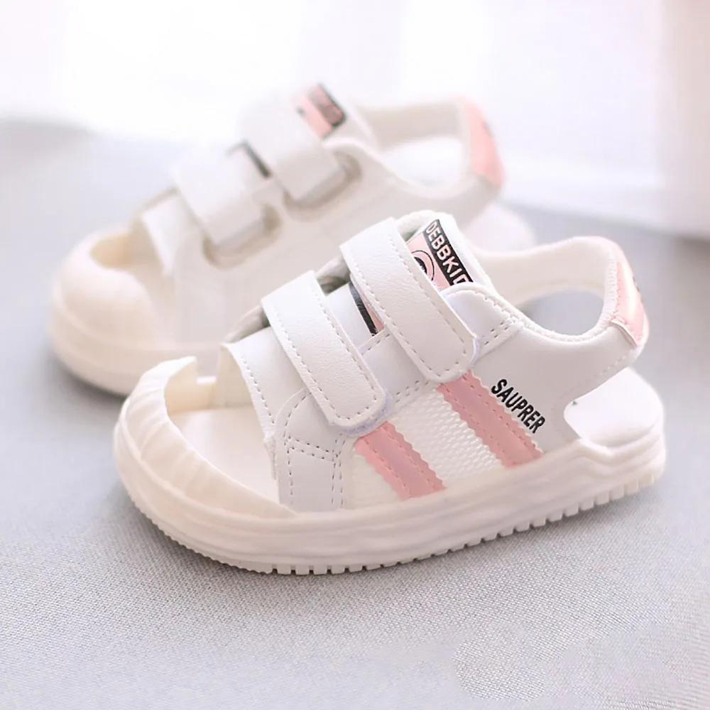 Fashion Baby Sandals Trendy Closed-Toe Sandals Children Toddler Walking Shoes Kids Outdoor Anti-Slip Soft and Comfortable Shoes 23