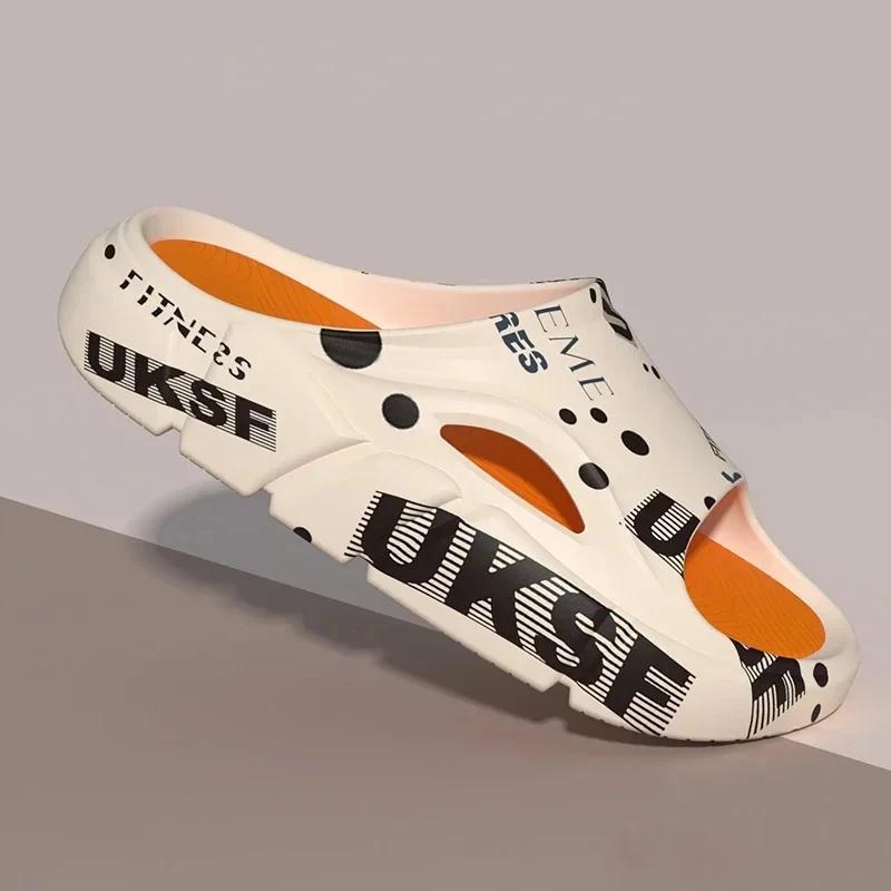 Sommer Herre Tøfler 2024 Nye Strand Tykksålede Plattform Slides Sandaler Hus Dusj Bad Fritid Sklisikre Herre Tøfler