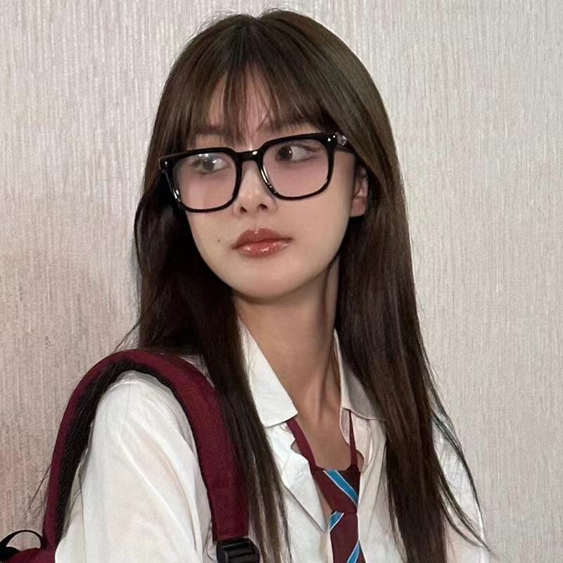 Myopia Glasses Retro Flat Glasses Black Frame Anti-blue Glasses