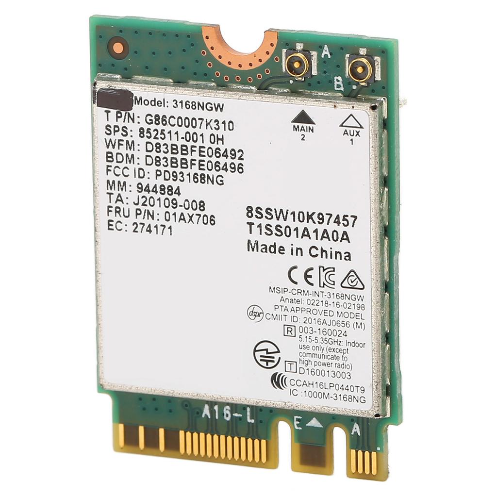 Wireless Module 3168NGW AC NGFF M.2 2.4G 5G Dual Frequency 600Mbps BT 4.2 WIFI Network Card