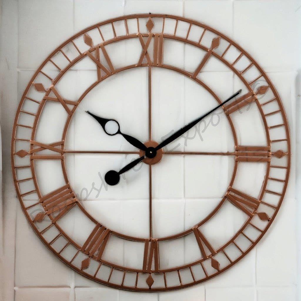 Uhr Handgefertigte Extra Große Analoge Wanduhr/Kupferfarbe / 36 Zoll (90 CM's)