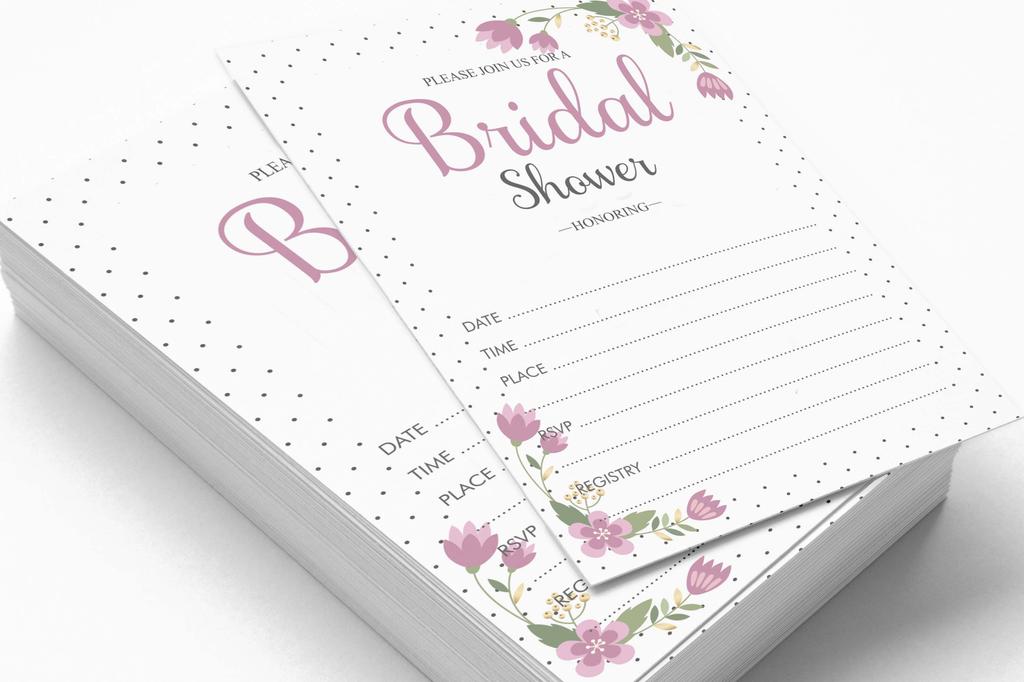 Inkdotpot 30 Bridal Shower InvitationsA  FloralA  Wedding Fill-In Style Invites Blank