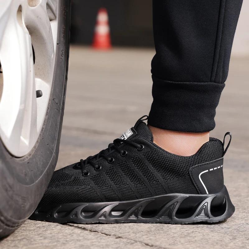 Fashion  Lightweight Men's Work Safety Shoes Anti Piercing Protection Sneakers Non-slip Security Boots Male Footwear