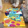 The Simpsons Poster Flannel Printed Carpet, Home Sofa Decoration for Living Room & Bedroom, Non‑Slip Play Flannel Floor Mat for Game Room