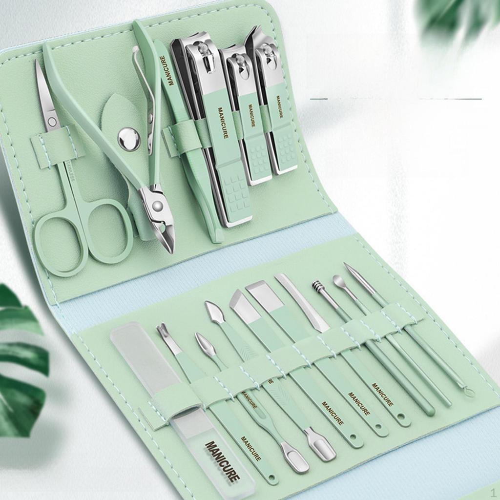16Pcs Nail Clippers Set Multifunction Manicure for Men Gifts Thick Nails