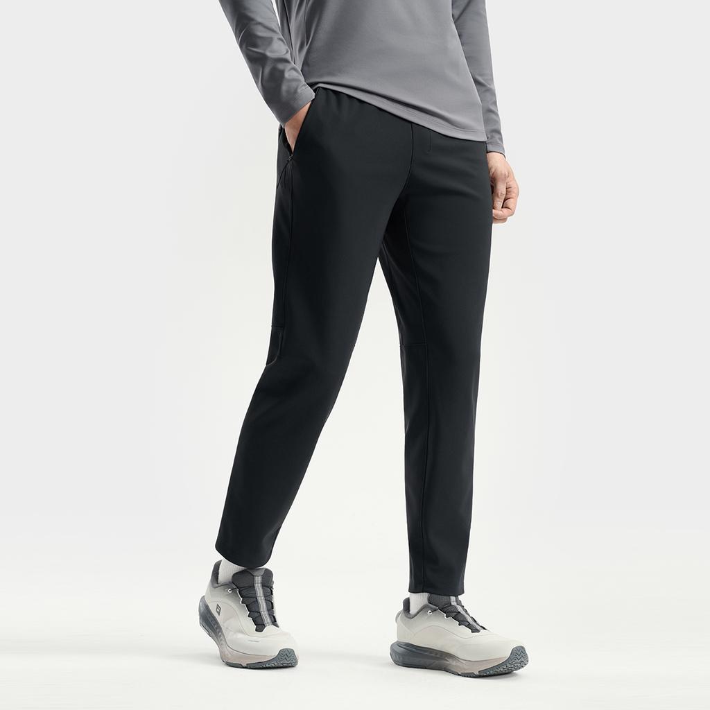 FILA A.P. Minimalist Trendy Fashion Casual Training Fitness Versatile Comfortable Knitted Sports Pants Men bottoms Deep-Black A11M541602FBK