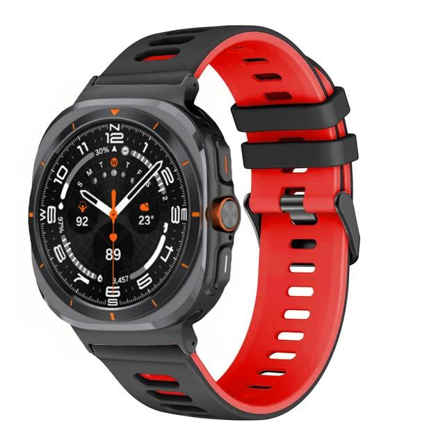 Two-tone Silicone Strap for Samsung Galaxy Watch Ultra 47mm Band Bracelet Wristband for Samsung Galaxy Watch 8 Ultra Belt Correa