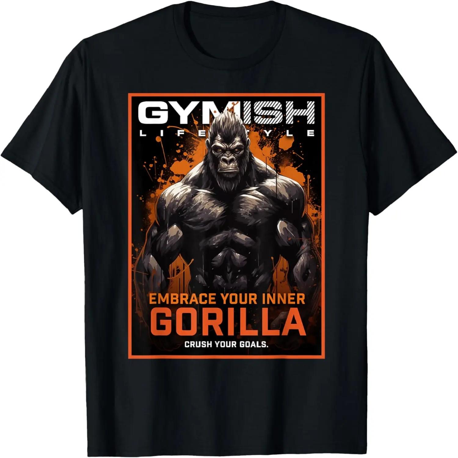 Gorilla Gymish Тренировка по тяжелой атлетике Поднятие веса Снаряжение для спортзала Мужская футболка S