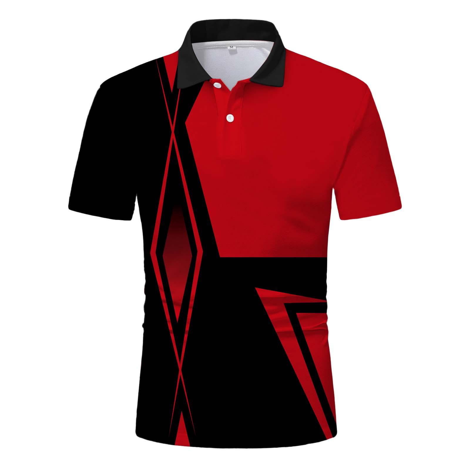 

Мужская повседневная свободная футболка с коротким рукавом и однотонным принтом, рубашка Po Lo S красный