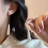 French simple water drop pearl earrings Internet celebrity same earrings retro high temperament earrings women