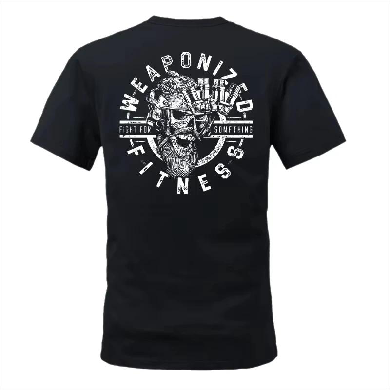 Amerikanische Modemarke Kurzärmeliges Sommer Taktisches Militärfan Halbärmeliges Bedrucktes Rundhals Reines Baumwoll Atmungsaktives T-Shirt