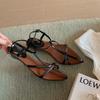 Sheepskin~ Shoes Cross-strap Pointed High Heels Open-toed Sandals Women's Sandals