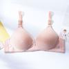 Love Embroidered Pattern Underwear Pink Sweet Women's Bra Thiin Ventilation Wireless  Small Chest Gathered Simple Casual Style