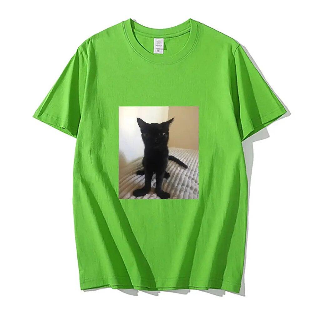 Big Foot Jinx T-shirt Black Cat Pattern Tshirt Funny Unisex Women T Shirts Unisex Cotton Tops Spring New Round Neck Tee Short Sleeve