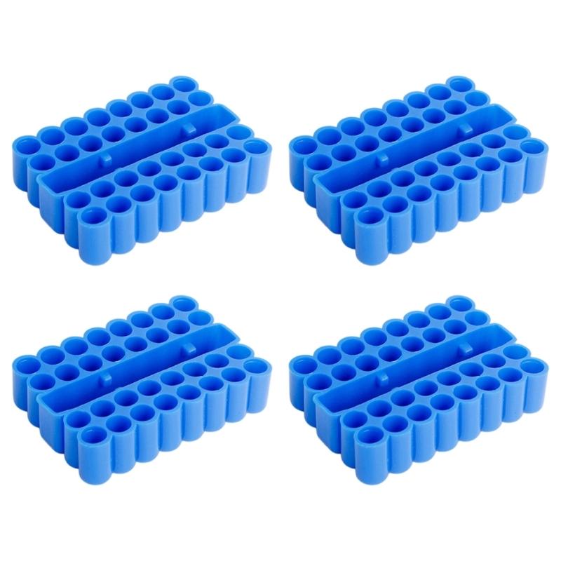 32 Slot Screwdriver Bit Storage Rack Set, 1/4Inch Hex Bit Holder PVC Bit Rack, 4 Piece Tool Drawer Storage for Daily Use