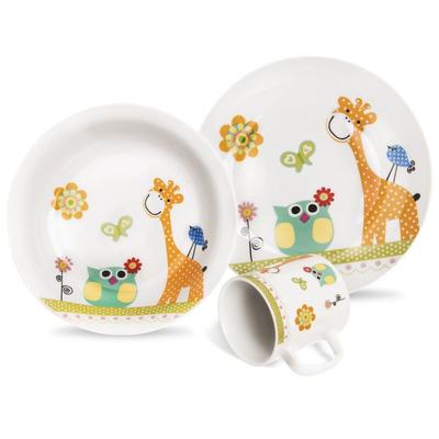 Ensemble Petit-déjeuner Dîner Enfant Assiette Bol Tasse pour Enfant Girafe