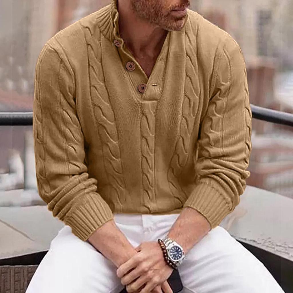 Suéter de manga larga con cuello alto para hombre, estilo Europa y América.