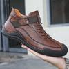 Men's Genuine Leather Soft Sole Casual Shoes - Autumn/Winter Large Size, Handmade and Comfortable.