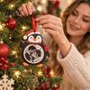 Handcrafted Holiday Photo Frames Christmas Frame Pendant with Hanging Rope, Personalized Wooden Picture for Tree Decoration, Cute Commemorative Holder