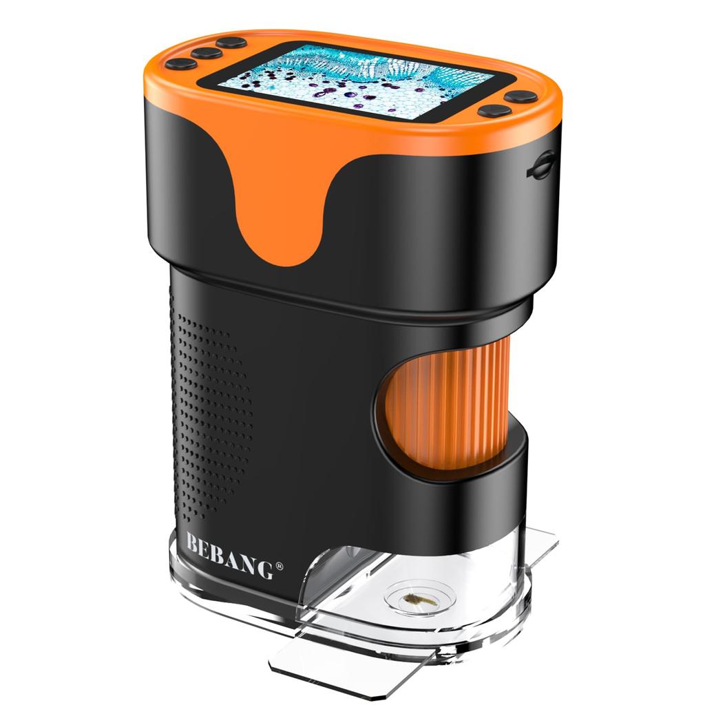 Microscope for Elementary School Kids 1000x 4K Rechargeable Mini Pocket Digital Microscope with Slide Portable Educational Gift for Kids and Students