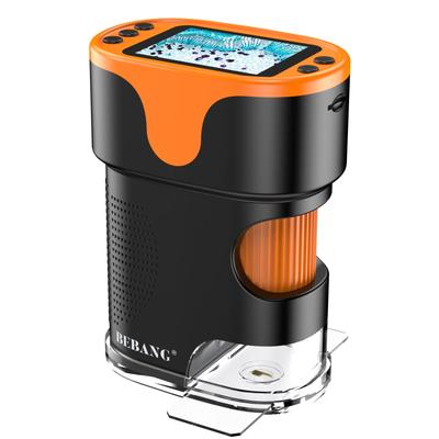 Mikroskop pro děti na základní škole - 1000x 4K 2,0 palcový displej, dobíjecí mini kapesní digitální mikroskop se sadou sklíček, přenosný vzdělávací
