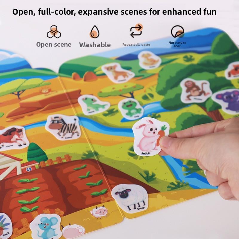 Educational Sticker Kids Book With Animal Dinosaur Pattern For Recognition Skill