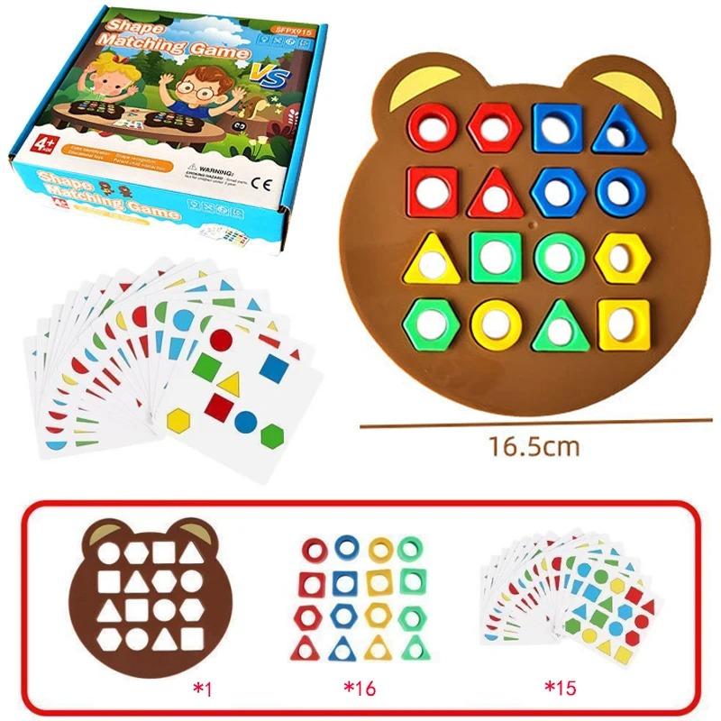 

Игра на сопоставление форм, Цветная сенсорная развивающая игрушка, Детские пазлы, Геометрические фигуры, Игра на быстрое сопоставление, Настольная игра, Дошкольная развивающая обучающая игрушка-пазл single