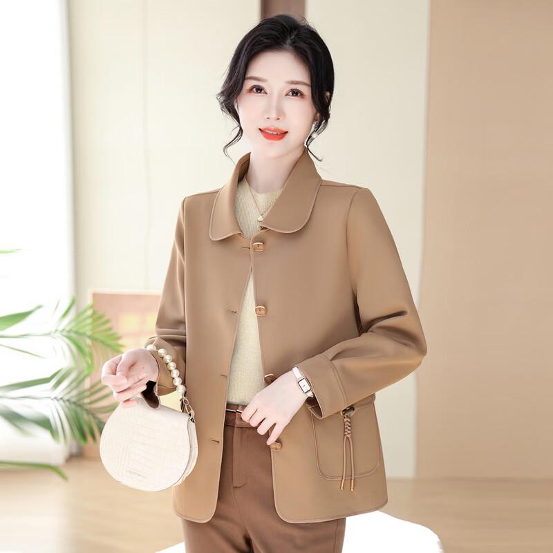 Elegant Plus Size Spring/Autumn Jacket for Middle-Aged Women