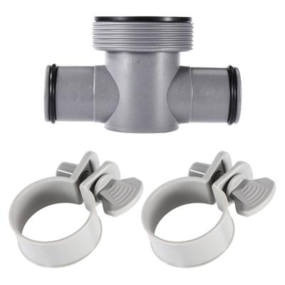 T-stuk Zwembadslang Adapter 1,5 inch naar 1,25 inch Inclusief O-ringen en Klemmen Geschikt voor Boven Grondse Zwembadfiltersystemen