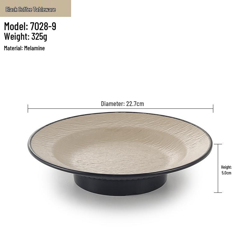 Melamine Straw Hat High-Footed Deep Plate for Pasta, Cold Dishes, and Mixed Noodles - Restaurant Tableware