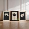 3 Stück Schwarz Beige Blumen Wandkunst, Minimalistische Botanische Leinwanddrucke, Skandinavische Blumendekoration für Modernes Schlafzimmer Wohnzimmer
