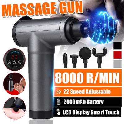USB 8000r/min Therapy Massage Guns 4/22 Gears Muscle Massager Pain Sport Massage Machine Relax Body Slimming Relief with 4 Heads