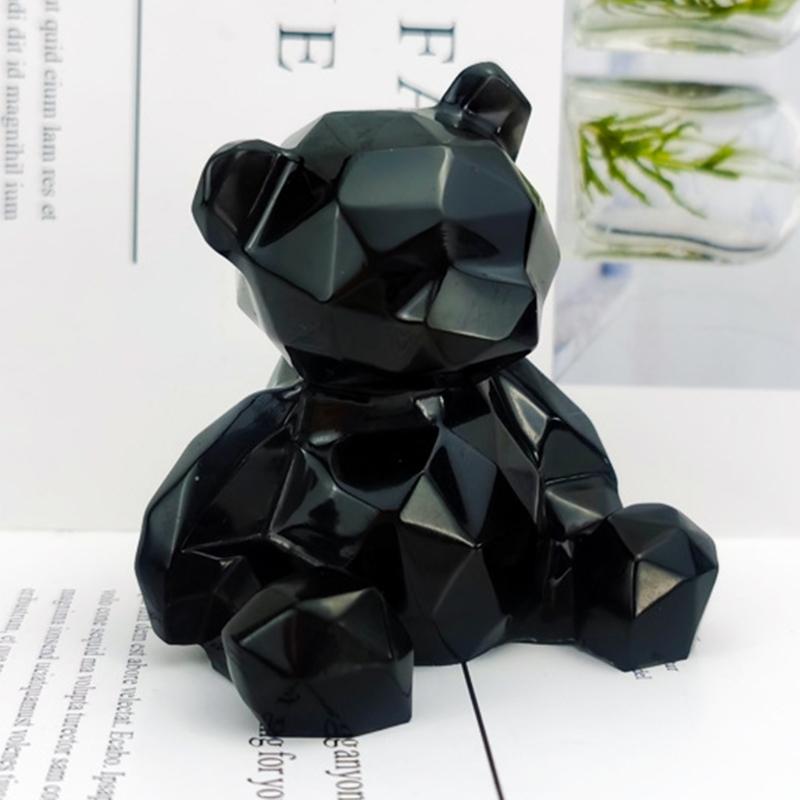 Handicrafts Soap Plaster Candle Resin Casting Mold 3D Handmade Geometric Bear Mold DIY Car Aromatherapy Silicone Mold