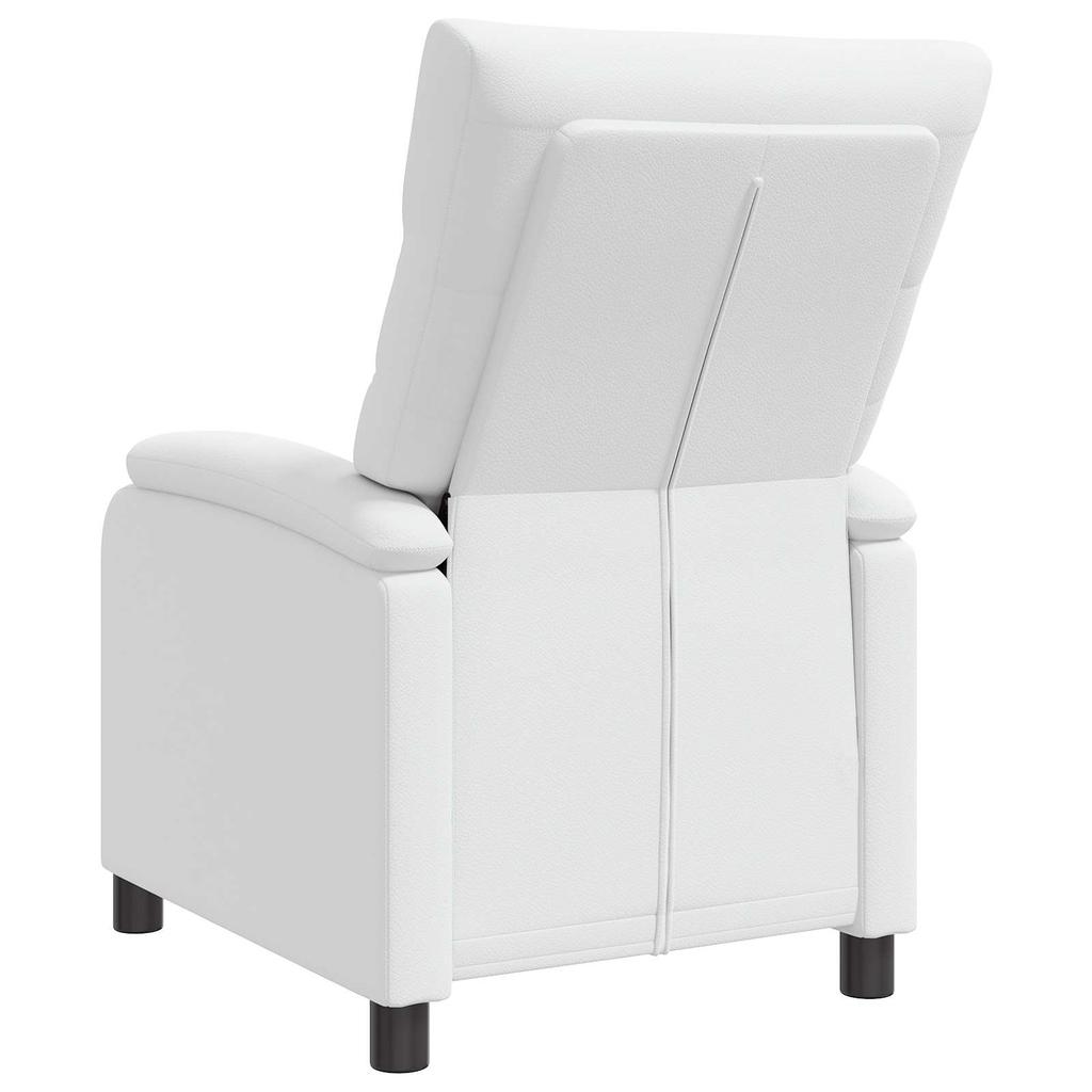 Recliner Chair White Faux Leather