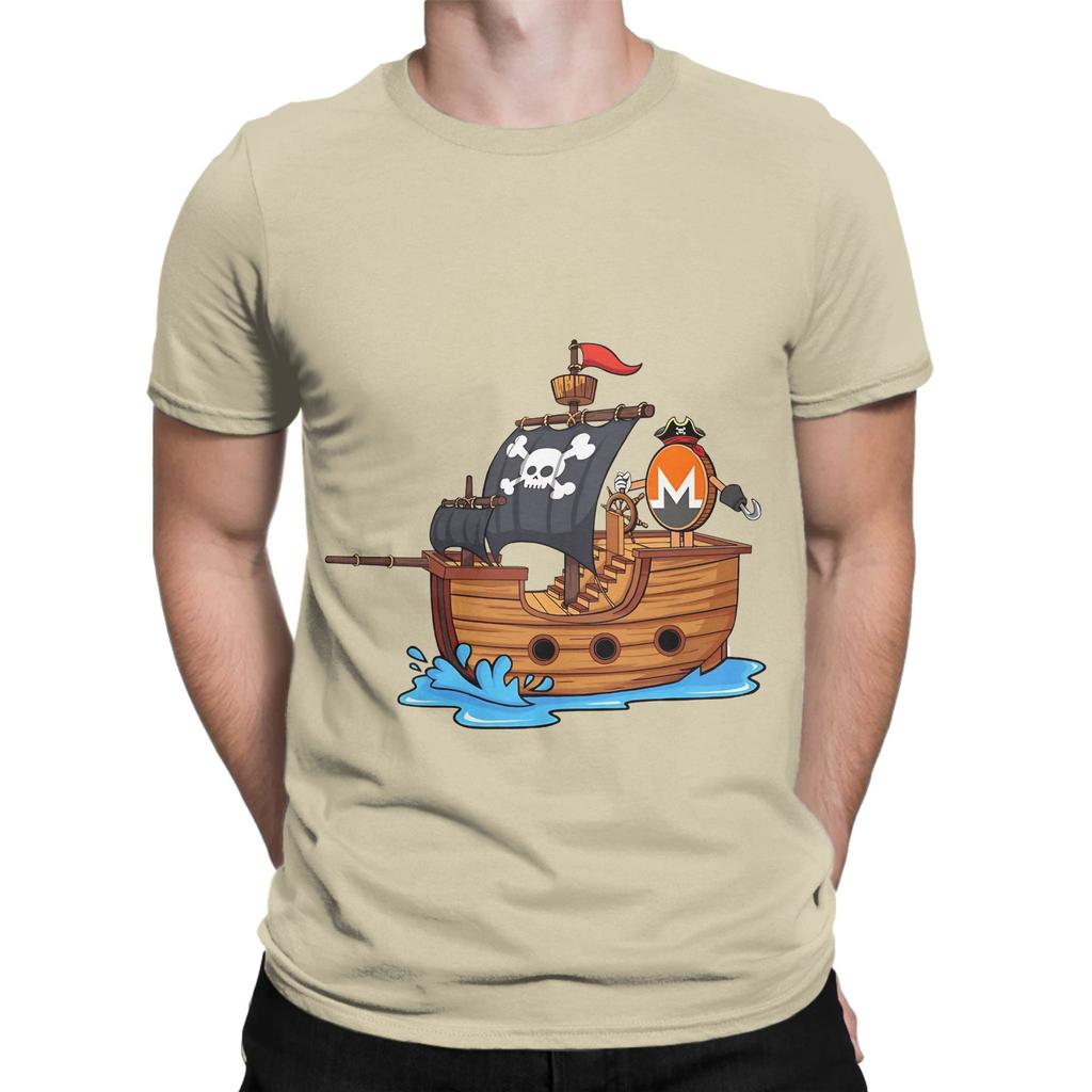 XMR Monero Pirate Ship Graphic 100 Cotton TShirt Monero XMR Tees Tops For Unisex