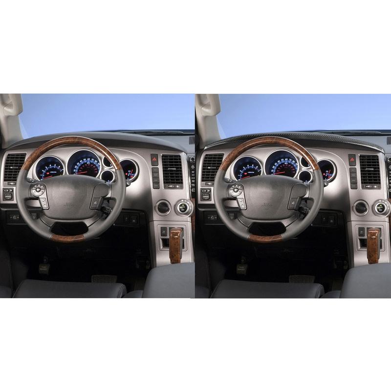 Carbon Fiber Car Accessories Dashboard Strip Modified Interior Trim Cover Soft Sticker For Toyota Tundra Sequoia 2007-2013