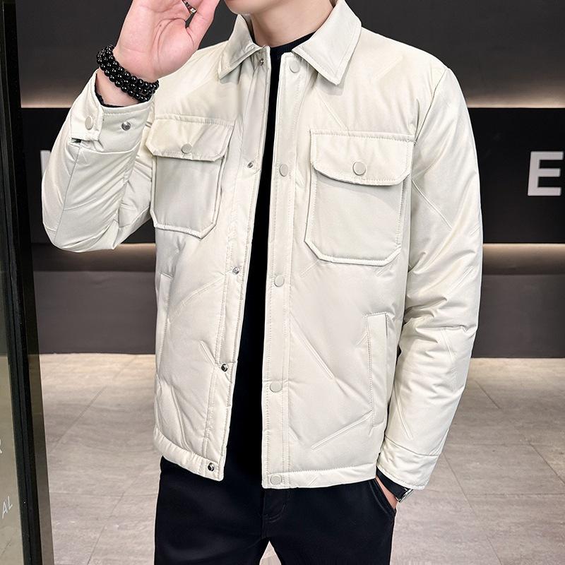 2025 fleece thickened plus size jacket fall and winter men's middle-aged solid color casual hooded warm jacket shirt top