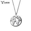 Original Trendy World Map Necklace: Creative Fashion Pendant, Versatile Titanium Steel Accessories for Couples.