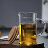 250/350/500/1000ml Glass Measuring Cup with Lid Heat-resistant with Scales Laboratory Beaker Handle Measuring Mug