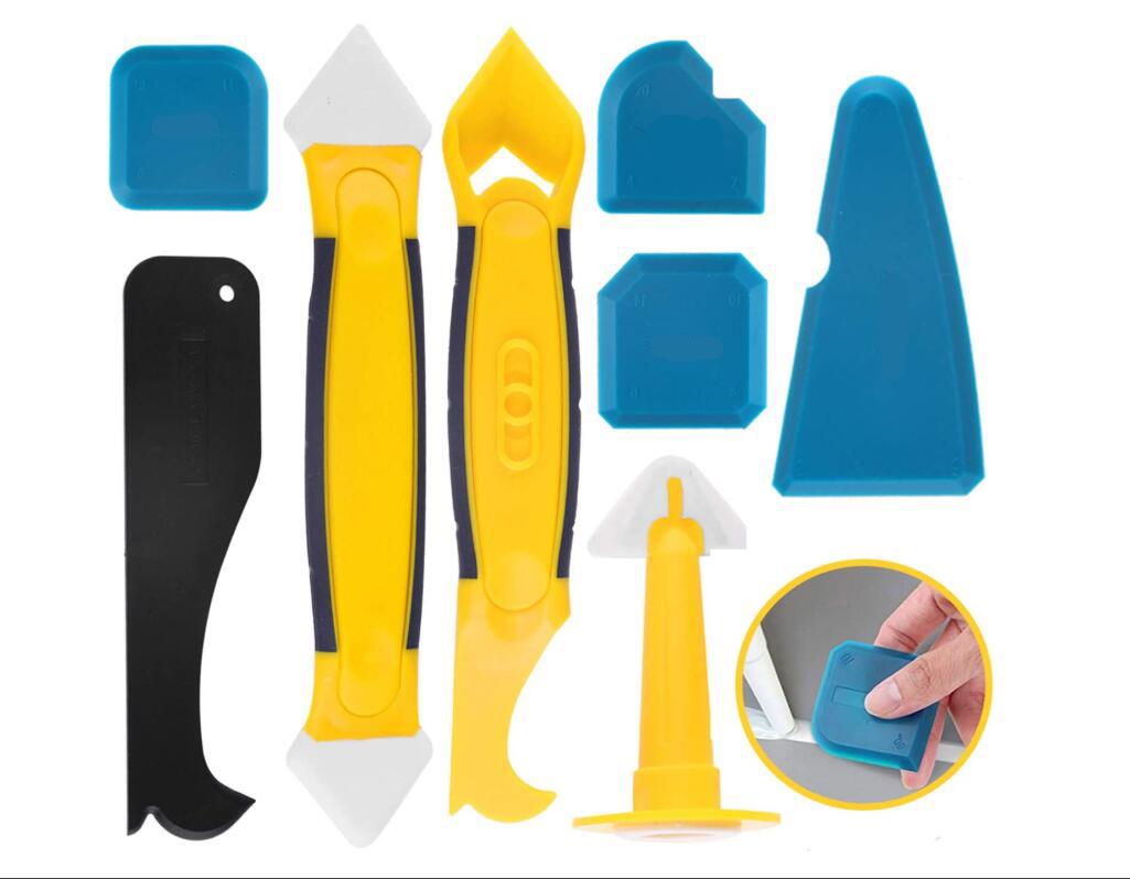 8pcs Caulking Tool Kit 8 in 1 Professional Silicone Sealant Finishing Scratch Remover Tool for Bathroom Kitchen Sealant Spatula