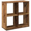 vidaXL Raumteiler-Bücherregal Altholz-Optik 69,5x29x69,5 cm