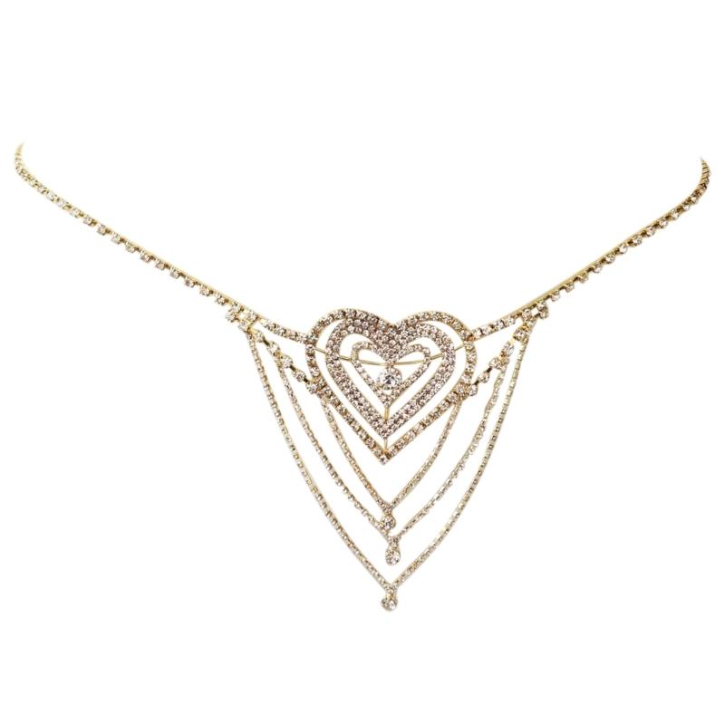 

Heart Shap Layered Waist Chain with Tassels Designing, Belly Jewelry Hip Decoration for Parties and Everyday Wear золотой