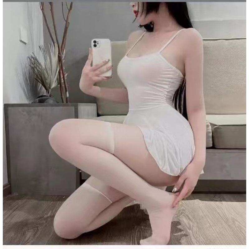 Verlockendes durchsichtiges Camisole-Nachthemd-Set