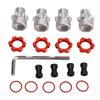 Splined Wheel Hex Hub Adapter Fit for Traxxas Slash 2WD Metal 12mm to 17mm Wheel Hex Adapter Red
